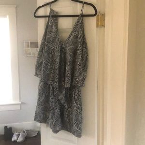 White and dark green romper